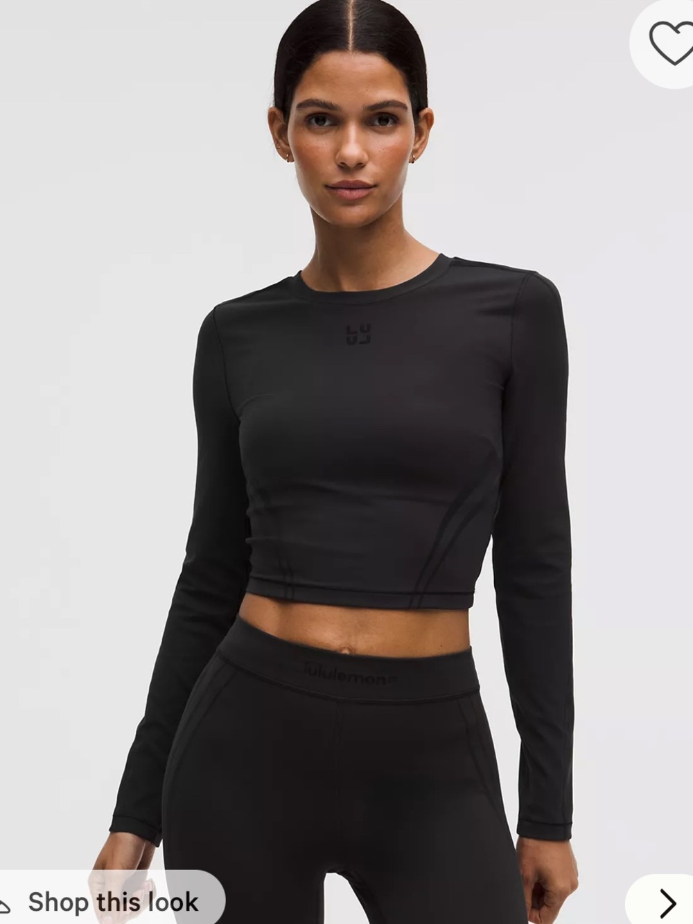 Lululemon Wunder Train Cropped Long Sleeve Flocked Top NWT Size 14